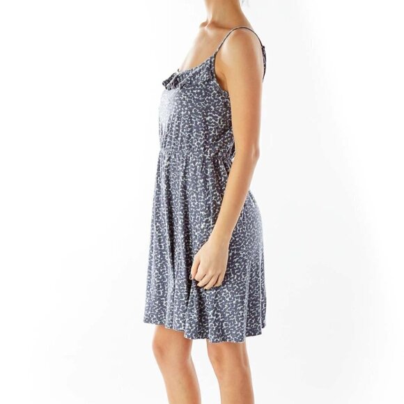 LOFT Multicolor Spaghetti Strap Print Day Dress - Picture 3 of 3